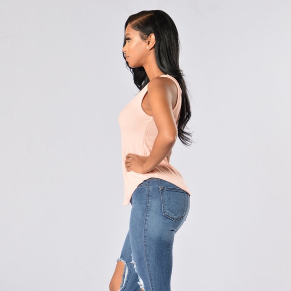 Light Pink Criss Cross Tank - Picture 3 of 5